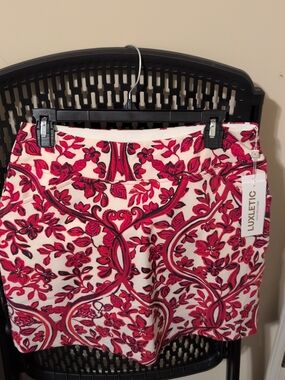Lilly Pullitzer NWT 6 Luxletic Monica Maroon Floral Athletic Skort